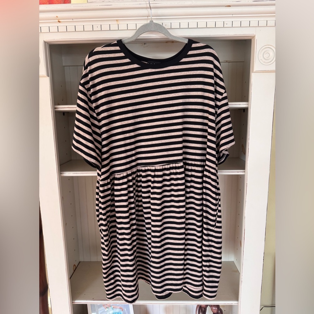 Girrlscout Tomboy Butterfly Striped Babydoll Dress